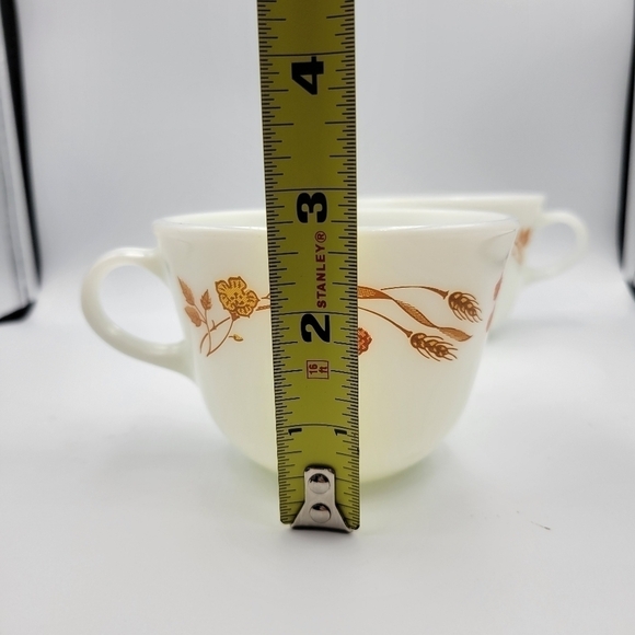 Vintage Pyrex Tea Coffee Cups in Harvest Home Pattern, Set of 2 - Picture 4 of 5